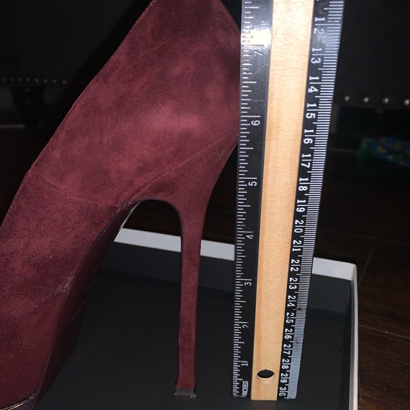 YSL Tribtoo High Heel Pumps Sz 39.5 Bordeaux Suede - Picture 15 of 15